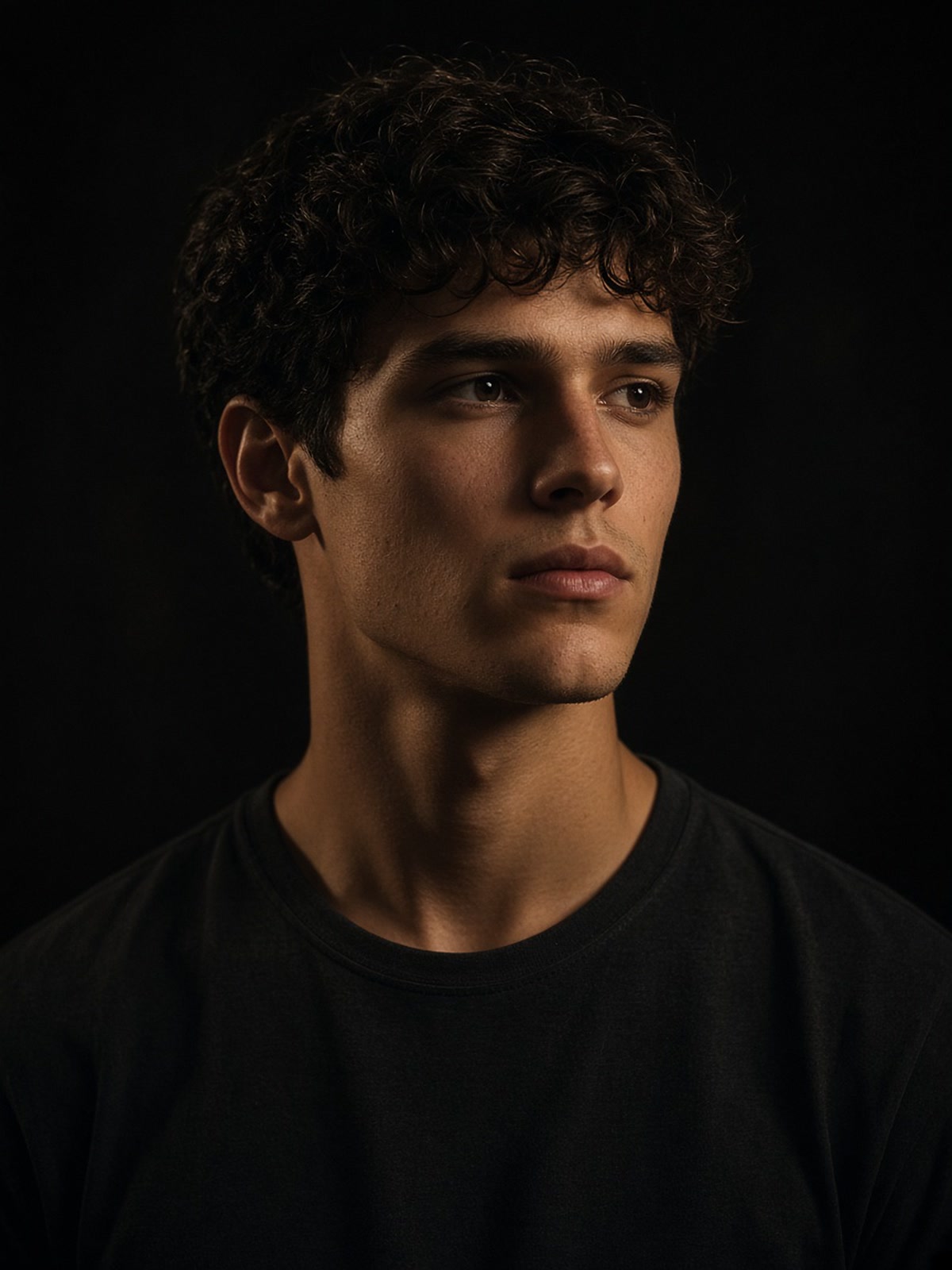 Athlete in a quiet off-field portrait